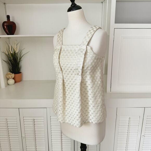 See by Chloe Textured Metallic Gold Tweed Check Tank Top Size XS - Picture 1 of 9